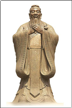 孔子銅像畫