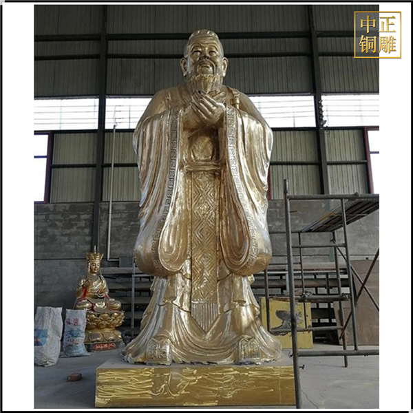 鎏金孔子像鑄造.jpg